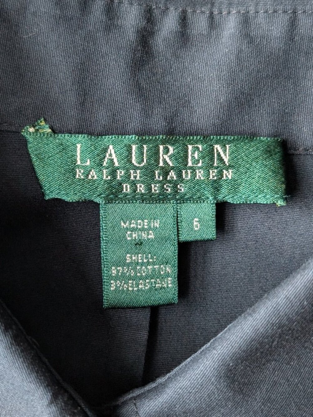 Vintage Ralph Lauren Black Button Front Tie Waist Midi Shirt Dress size 6 - Picture 7 of 9